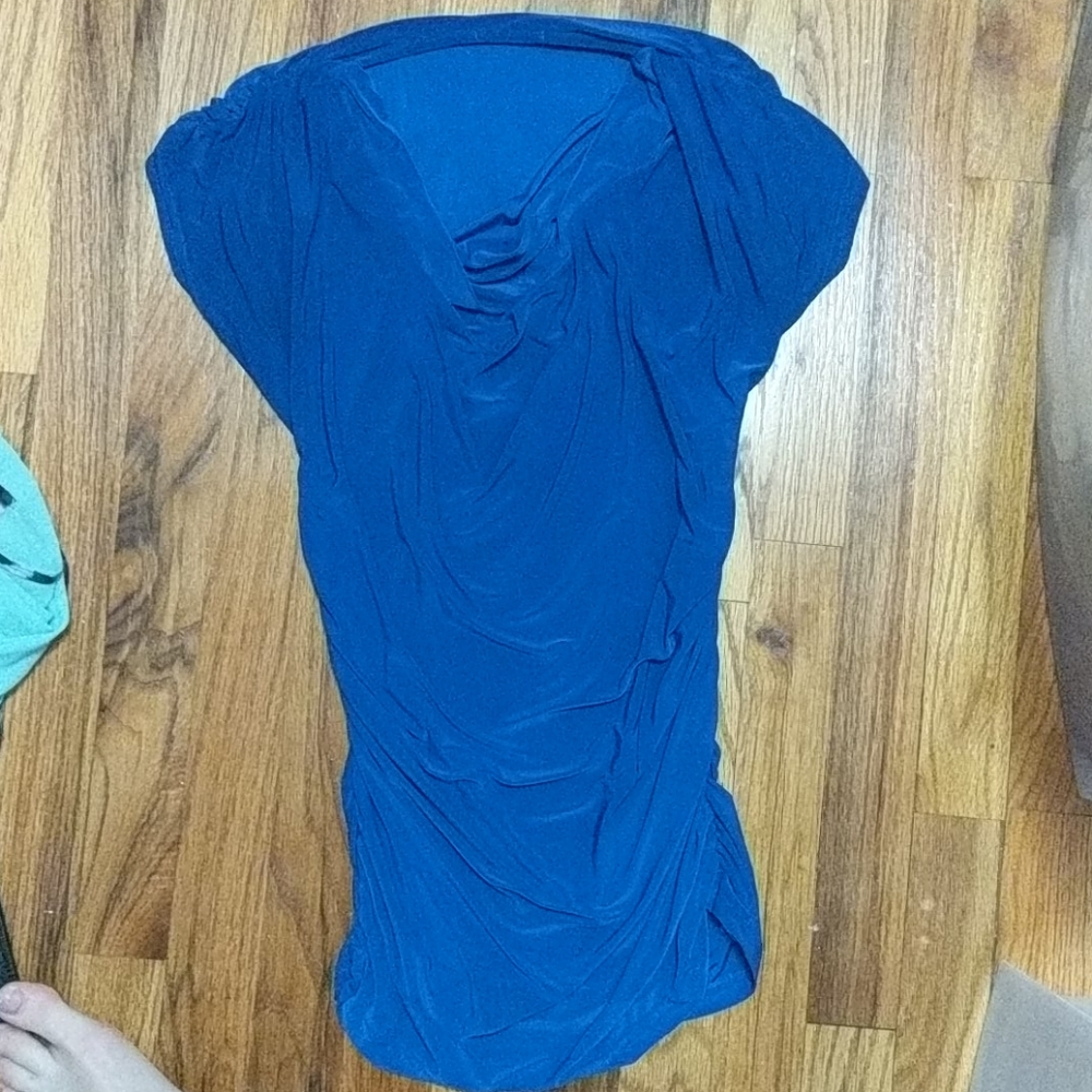 Blue satin top